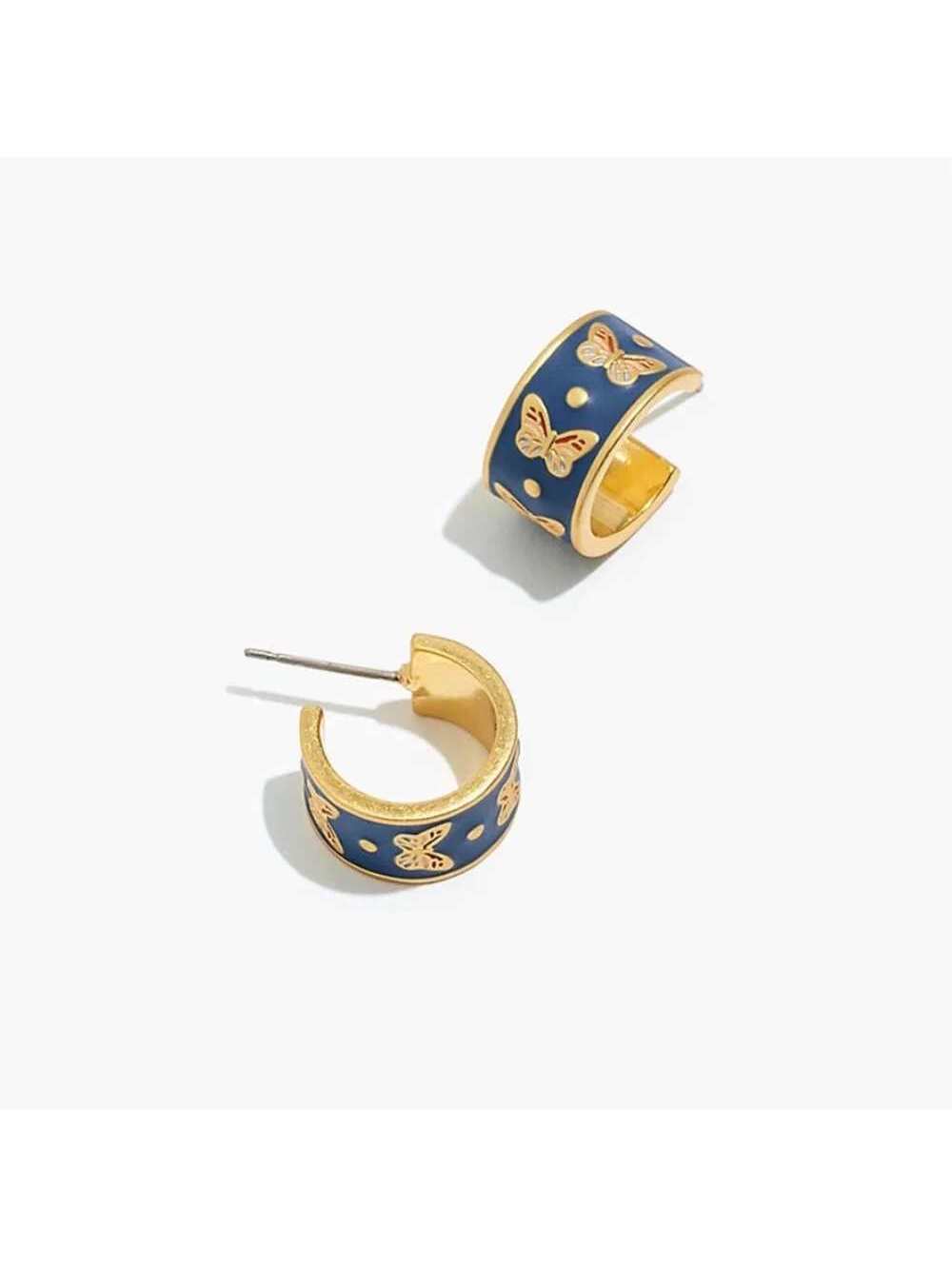 Madewell Butterfly Enamel Huggie Hoop Earrings
